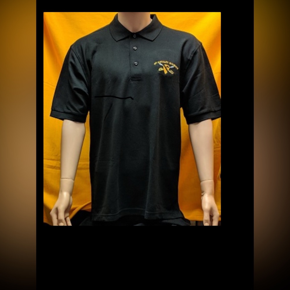 🖤3 FOR 25.00 Men's US ARMY 1st Calvary Division Black Polo with Embroidered Logo